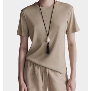 NEW MIJEONG PARK cotton tencel ribbed t-shirt in light khaki